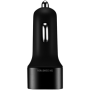 CANYON C-06 Universal 3xUSB car adapter, Input 12V-24V, Output 5V-3.1A, black rubber coating+black metal ring (side with USB is 